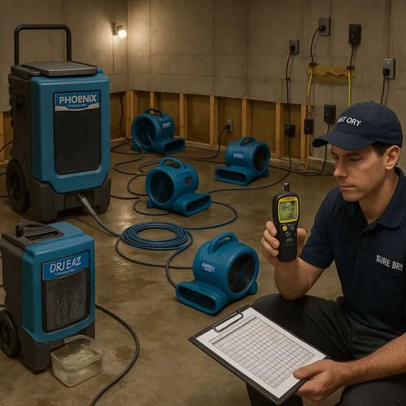 Structural Drying and Dehumidification process in North Yelm, WA